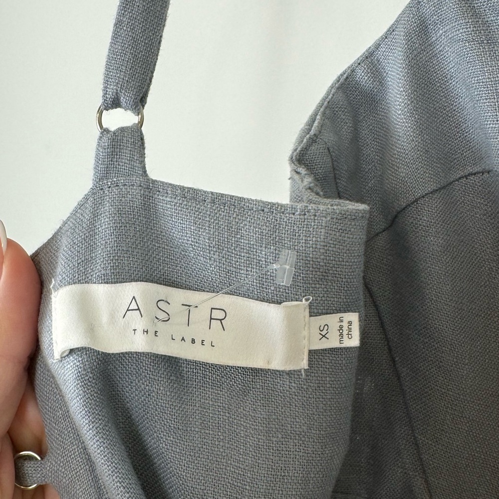 ASTR Light Blue Ilona Cutout Linen Jumpsuit XS - Picture 6 of 9